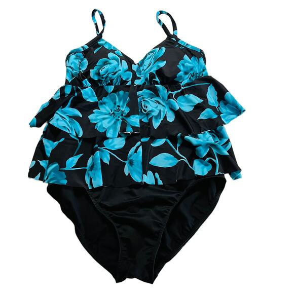 Trim Shaper Layered One Piece Swimsuit Size 14 - Picture 6 of 6